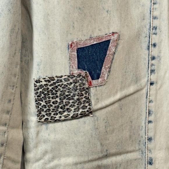 Vintage 80s Light Acid Wash Jeans Patches Retro Zena Size 6 - Picture 11 of 16